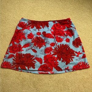 Foray Golf Skirt Floral Red and Blue Women's Size Large